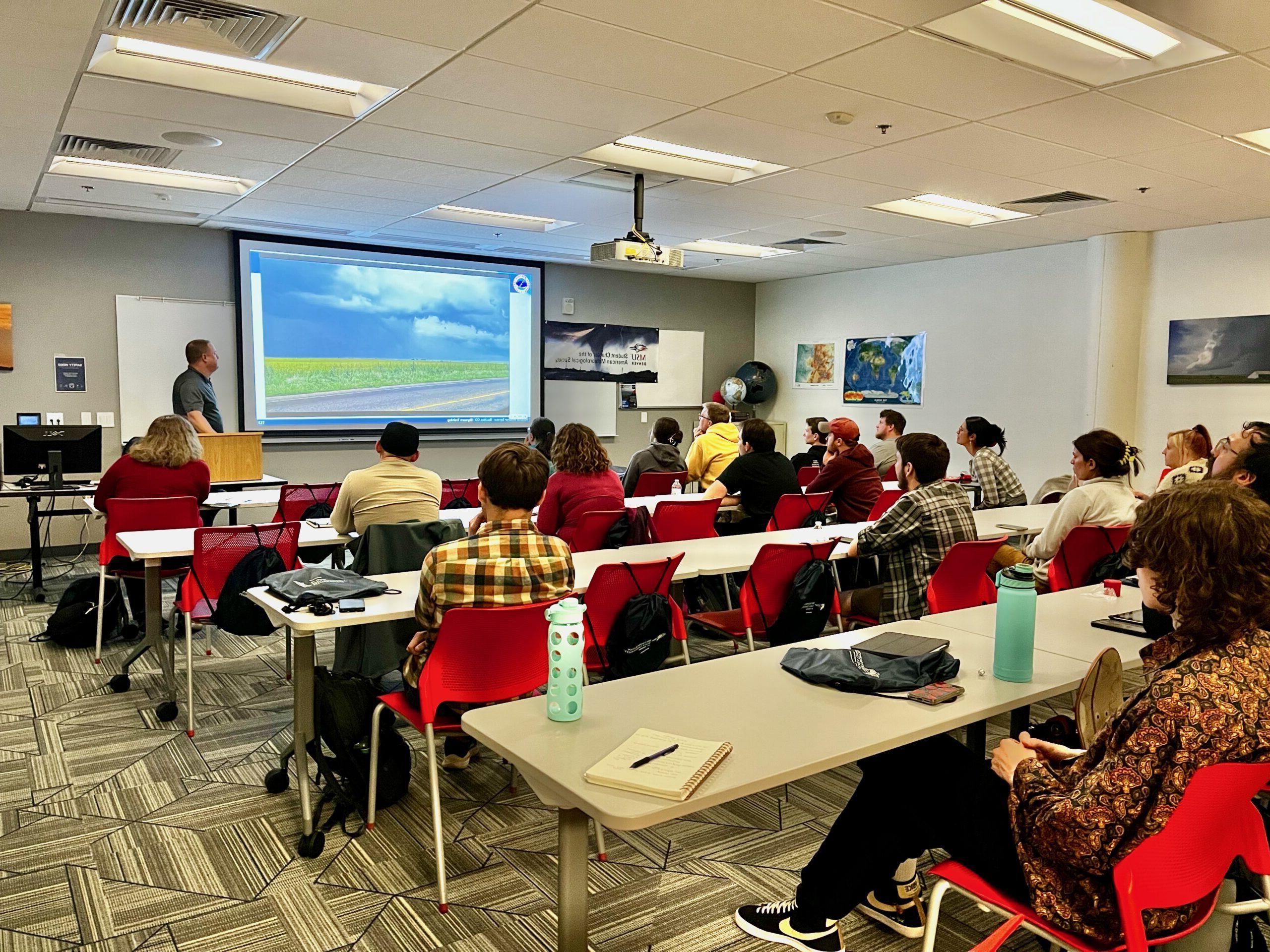 Students in the meteorology classroom